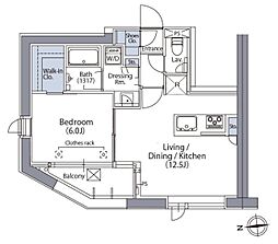 エルスタンザ文京湯島 9階1LDKの間取り
