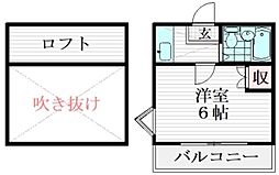 アネックス蒲生5 1Kの間取図画像