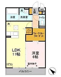ベルウッド六番館 1LDKの間取図画像