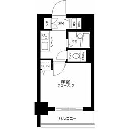 パークウェル浅草 5階1Kの間取り