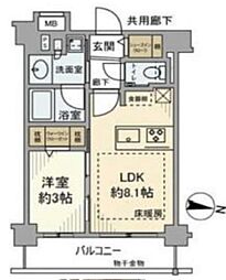 エクセレントシティ目白 2階1LDKの間取り
