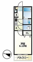 フォレーナ四街道 1階1Kの間取り