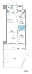 クレヴィアリグゼ西馬込 1階2LDKの間取り