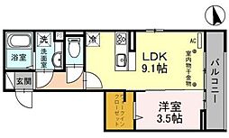ルミリエ 1LDKの間取図画像
