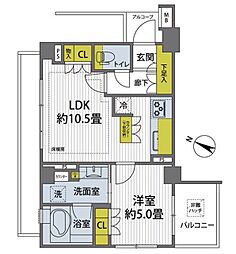 コスモ・イオ桜新町 1LDKの間取図画像