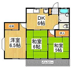 リヴェール大久保 3DKの間取図画像