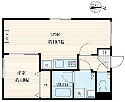 アラート森下2 1LDKの間取図画像