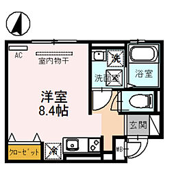 アビタシオン　栄 1階ワンルームの間取り