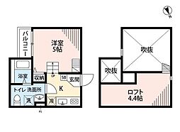 CasadelCanario諏訪ノ森 1Kの間取図画像