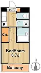 多摩都市モノレール 大塚・帝京大学駅 徒歩5分の賃貸マンション 3階1Kの間取り