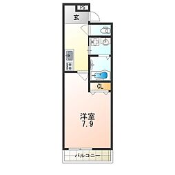 フジパレス阪急茨木南 1Kの間取図画像