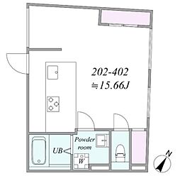 ｔｒｉａｓ210 3階1LDKの間取り