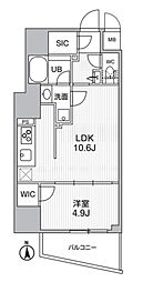 S-RESIDENCE蔵前balm 1LDKの間取図画像