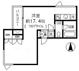 ルビア中野坂上 ワンルームの間取図画像