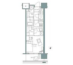 パークアクシスうつぼ公園 1406 14階1Kの間取り