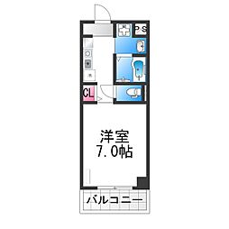 カーライル堺市駅前 6階1Kの間取り