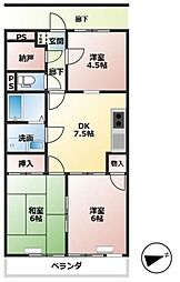 アイランドパレス 2階3SDKの間取り