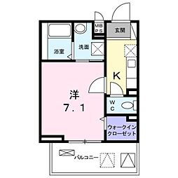 メゾンミント 1Kの間取図画像