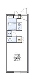 レオパレス豊 1Kの間取図画像