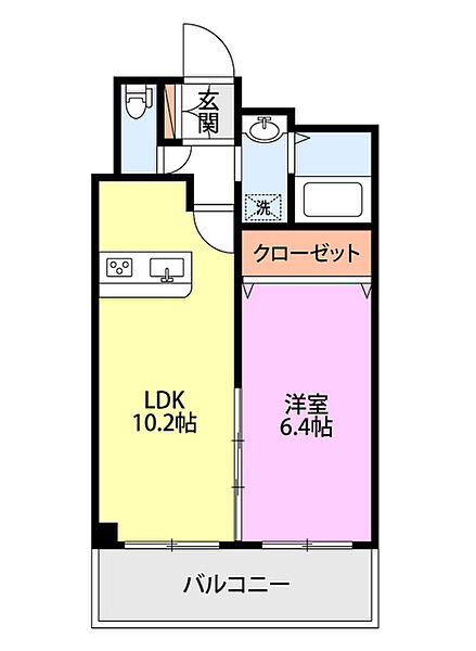 グレイスヴィラ西大畑 205｜新潟県新潟市中央区西大畑町(賃貸マンション1LDK・2階・41.60㎡)の写真 その2