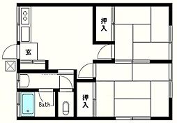 ハイム新堀 2DKの間取図画像