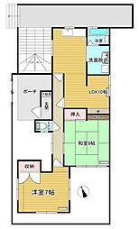 コーポ・アベ 1階2LDKの間取り