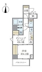 シティフォレスト森下 1DKの間取図画像
