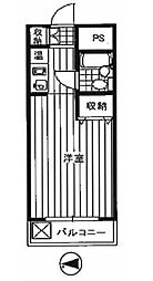 マイキャッスル宮崎台2 ワンルームの間取図画像