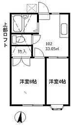ラビリンス 2DKの間取図画像