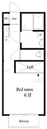 ARTEIE柿生 1Kの間取図画像