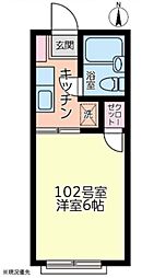 グリーンハイツ野地 1Kの間取図画像