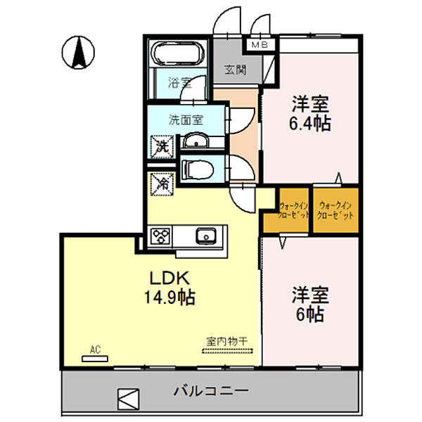 京都府京都市右京区嵯峨天龍寺椎野町(賃貸アパート2LDK・2階・62.37㎡)の写真 その2