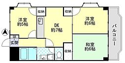ドミール四ツ木 3DKの間取図画像