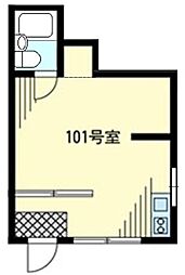 上用賀一丁目アパート 1階ワンルームの間取り
