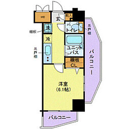 クレイス・プリンシア池袋 1Kの間取図画像
