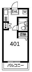 清和コーポ ワンルームの間取図画像