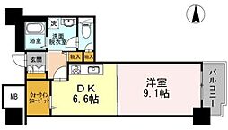 品川シーサイドビュータワー I 15階1DKの間取り
