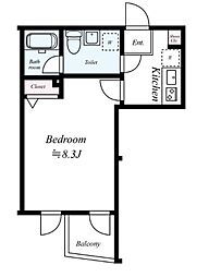 GROWS上板橋 5階1Kの間取り