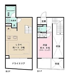 IPSE代々木上原DLX 地下1階1LDKの間取り