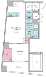 クレヴィアリグゼ西巣鴨 2階1LDKの間取り