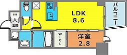 ソルテラスKOBE湊町 1LDKの間取図画像