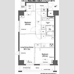 プラウドフラット鶴見I 7階2LDKの間取り