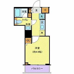 プレール・ドゥーク戸越銀座通り 1Kの間取図画像