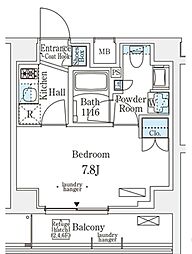 メゾン・クロイゾン 3階1Kの間取り