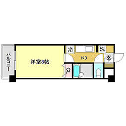 鏡川クレセントパーク 1Kの間取図画像