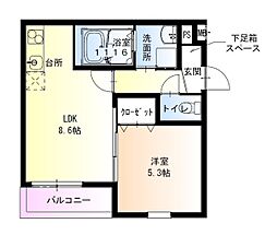 近鉄けいはんな線 吉田駅 徒歩7分の賃貸アパート 2階1LDKの間取り
