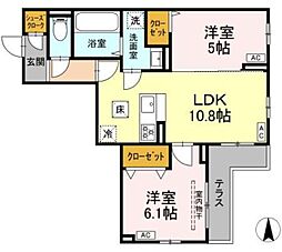 セレスティア北小岩III 2LDKの間取図画像
