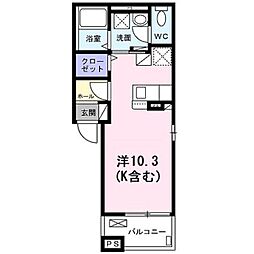 リベルテ祥豊 ワンルームの間取図画像