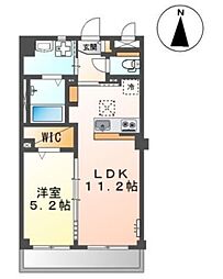 オーキッド リク 3階1LDKの間取り