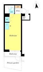 ライオンズマンション学芸大学第3 1階ワンルームの間取り